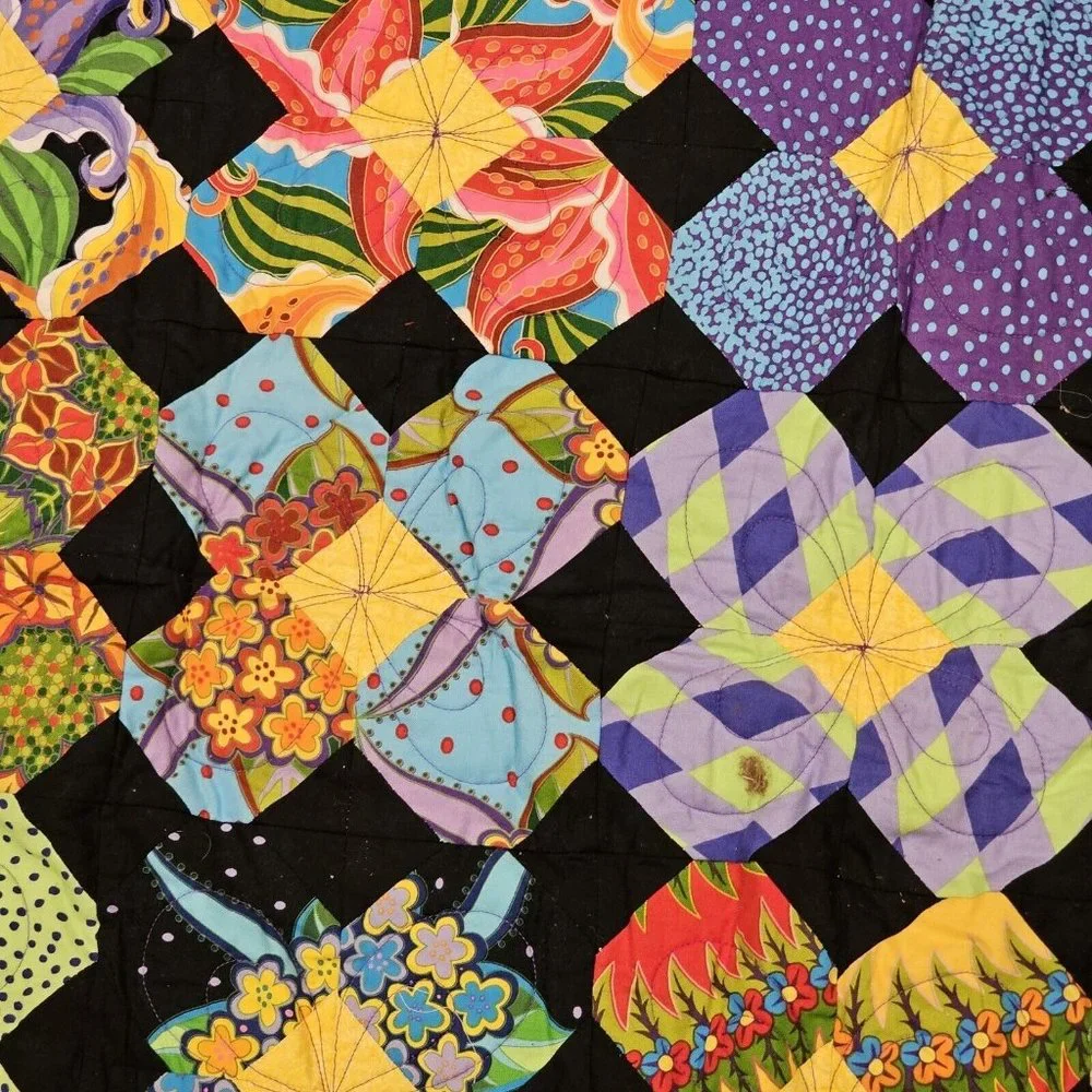 Colorful Maximalist Style Quilt Pick A‎ Posie Jan Sassman 44 X 61 Tapestry
